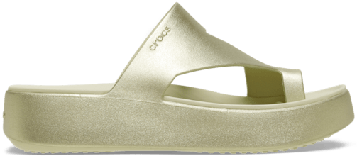 Getaway Platform Toe Loop Metallic Sandal - Champagne Metallic