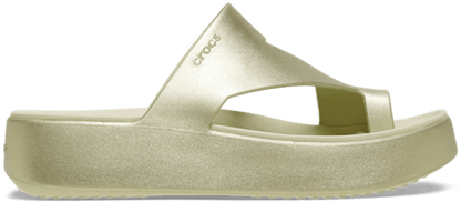 Getaway Platform Toe Loop Metallic Sandal - Champagne Metallic