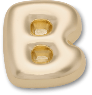 Gold Bubble Letter B