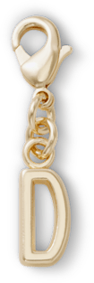 Gold Letter D Charm