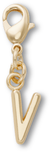 Gold Letter V Charm