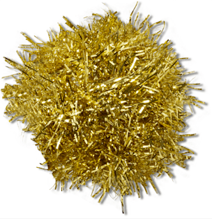 Gold Tinsel Pom
