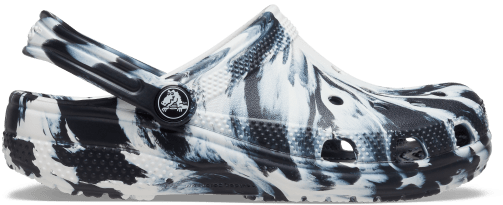 Kids' Classic Marbled Clog - Black / White