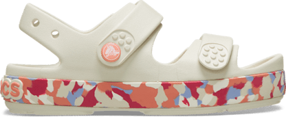 Kids’ Crocband™ Cruiser Glow Confetti Band Sandal. - Summit White/Guava