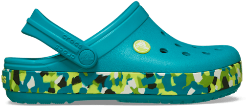 Kids' Crocband Glow Confetti Band Clog - Turbo Teal/Multi