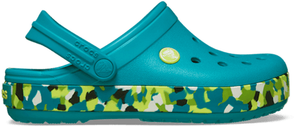 Kids' Crocband Glow Confetti Band Clog - Turbo Teal/Multi