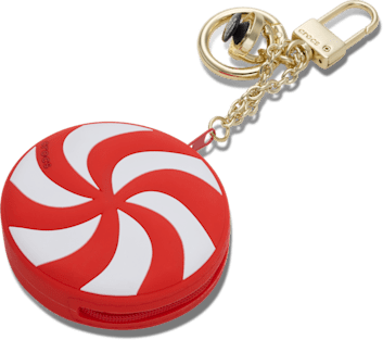 Peppermint Pouch Bag Charm - White / Multi