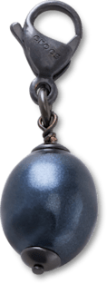 Silver Black SMT Pearl Charm
