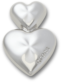 New Silver Double Heart
