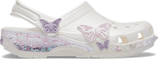 Toddler Classic Butterfly Sparkle Shaker Clog - White