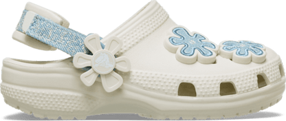 Toddler Classic Denim Flower Adjustable Backstrap Clog - Summit White