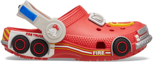 Toddler Classic IAM Fire Truck Lights Backstrap Clog - Flame