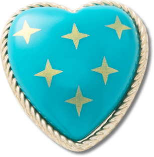 New Turquoise and Gold Heart
